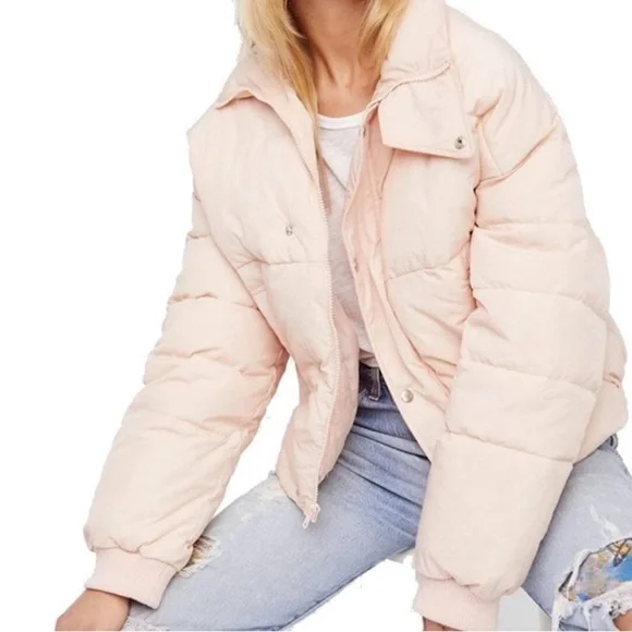 Free People Pink Puffer Jacket - Picture 6 of 6